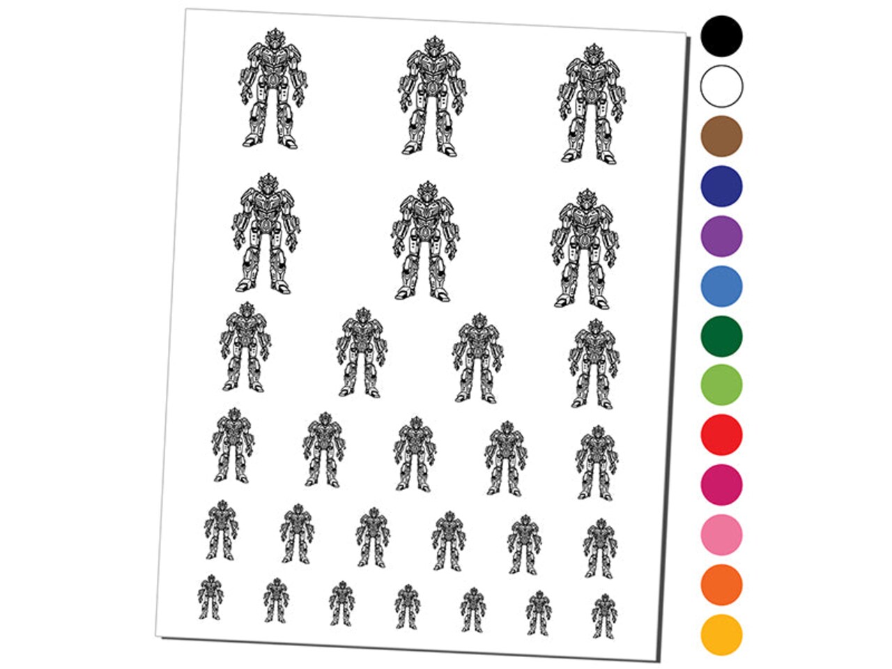 Mobile Mecha Battle Robot Armor Suit Temporary Tattoo Water Resistant Fake Body Art Set Collection